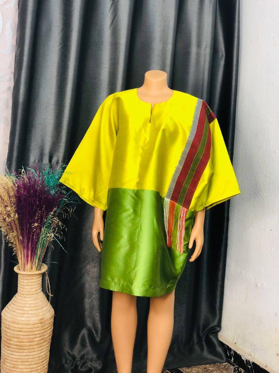 Handmade Two-Tone Silk Dress