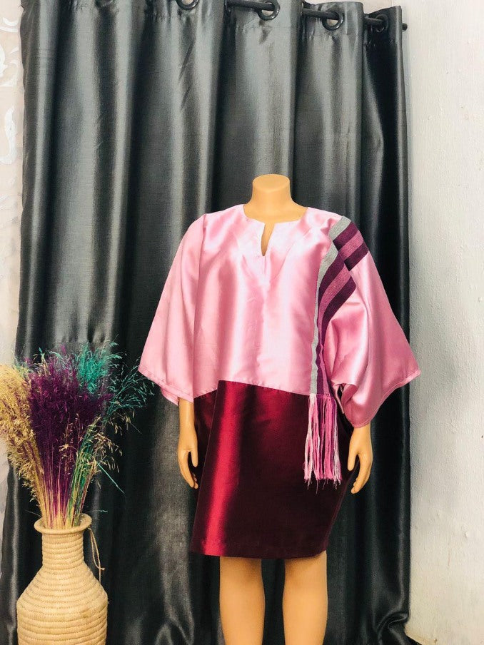 Handmade Two-Tone Silk Dress